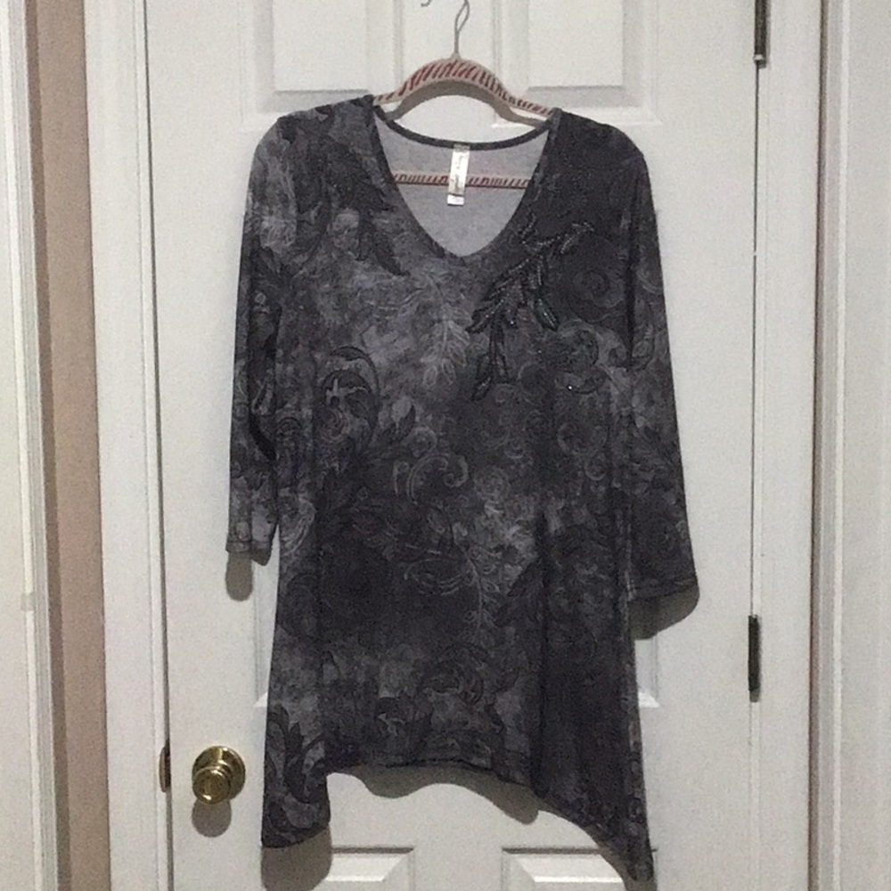 Tunic Black & Grey with Silver Bling